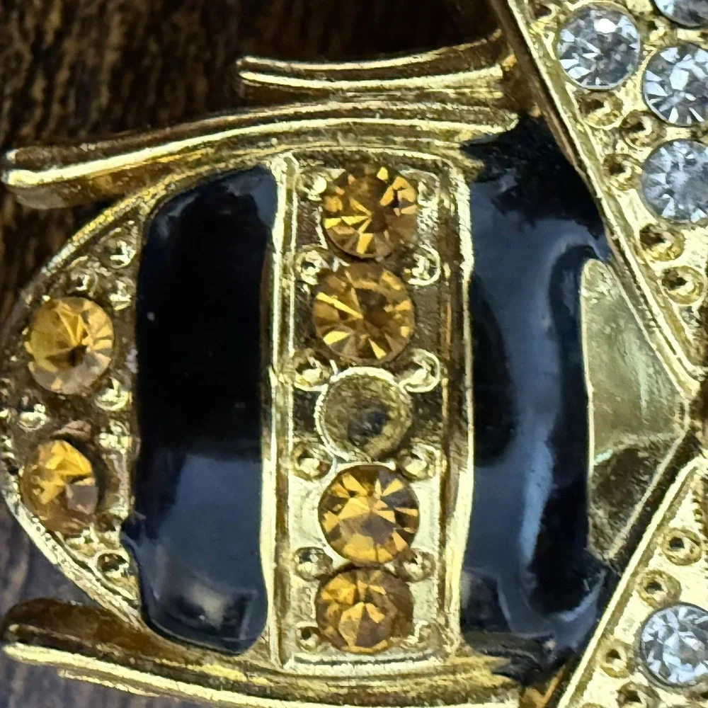 Bee Jeweled Gold Tone Trinket Box Rhinestones
